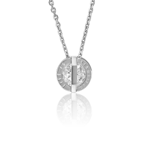 Подвеска-бегунок «Жизнь прекрасна» из белого золота с фианитом 03-3072-00-401-1120