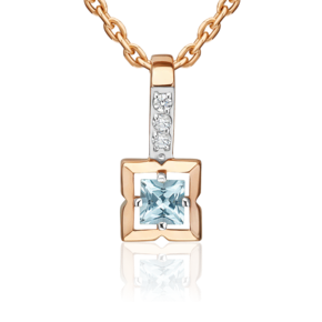 Подвеска из красного золота с топазом и фианитами 03-3715-00-207-1110