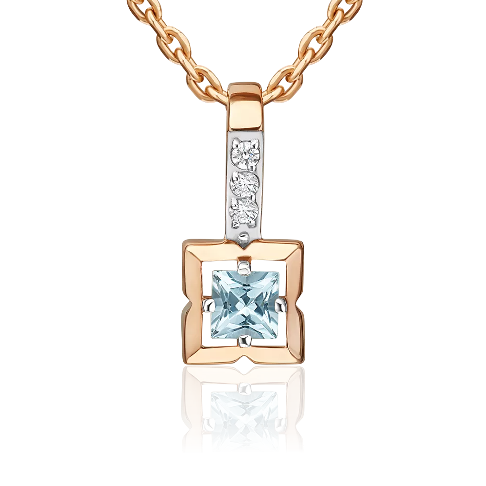 Подвеска из красного золота с топазом и фианитами 03-3715-00-207-1110