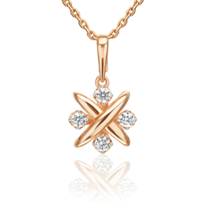 Подвеска из красного золота с фианитами 03-3653-00-401-1110