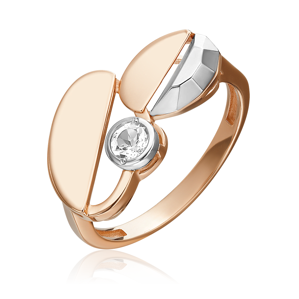 Кольцо из комбинированного золота с натуральным топазом white 01-5617-00-201-1111