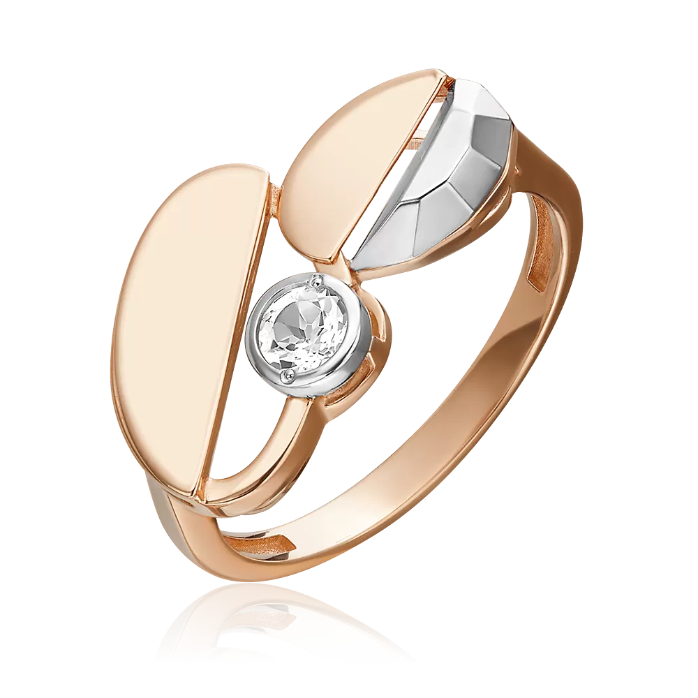 Кольцо из комбинированного золота с натуральным топазом white 01-5617-00-201-1111