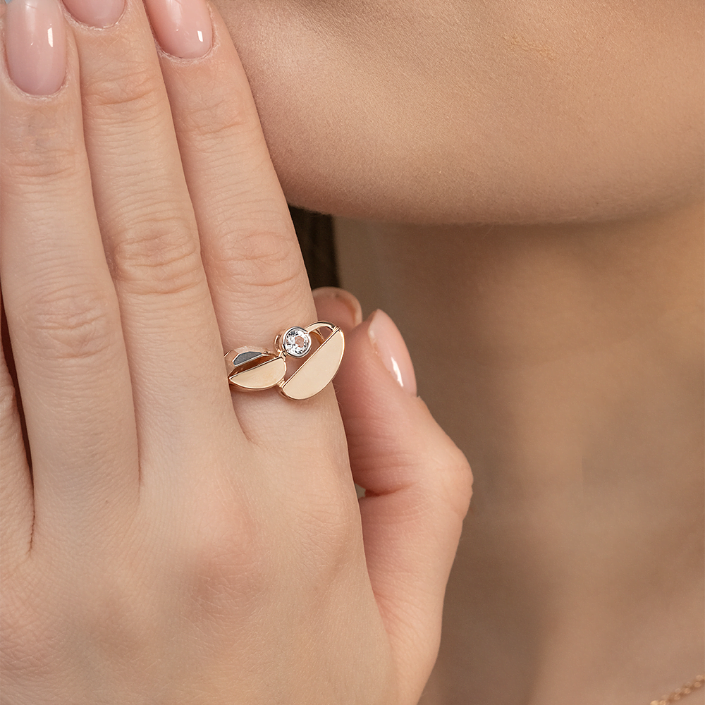 Кольцо из комбинированного золота с натуральным топазом white 01-5617-00-201-1111