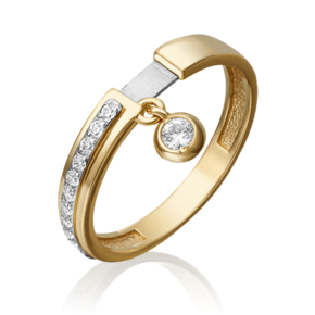 Кольцо из комбинированного золота с фианитами 01-5285-00-401-1121-48