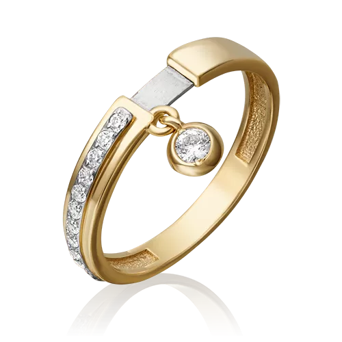 Кольцо из комбинированного золота с фианитами 01-5285-00-401-1121-48