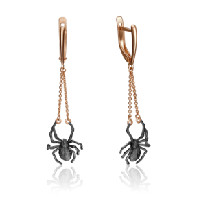 Серьги «Пауки» с английским замком из красного золота 02-4259-00-000-1110-48