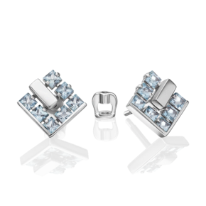 Серьги-пусеты из серебра с топазами 02-5428-00-201-0200