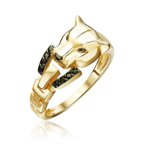 Кольцо «Пантера» из лимонного золота с фианитами 01-5880-00-402-1130