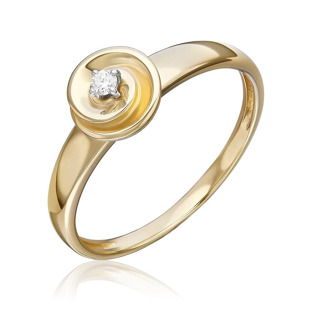 Кольцо из комбинированного золота с бриллиантом 01-5804-00-101-1121