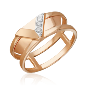 Кольцо из красного золота с фианитами 01-5693-00-401-1110