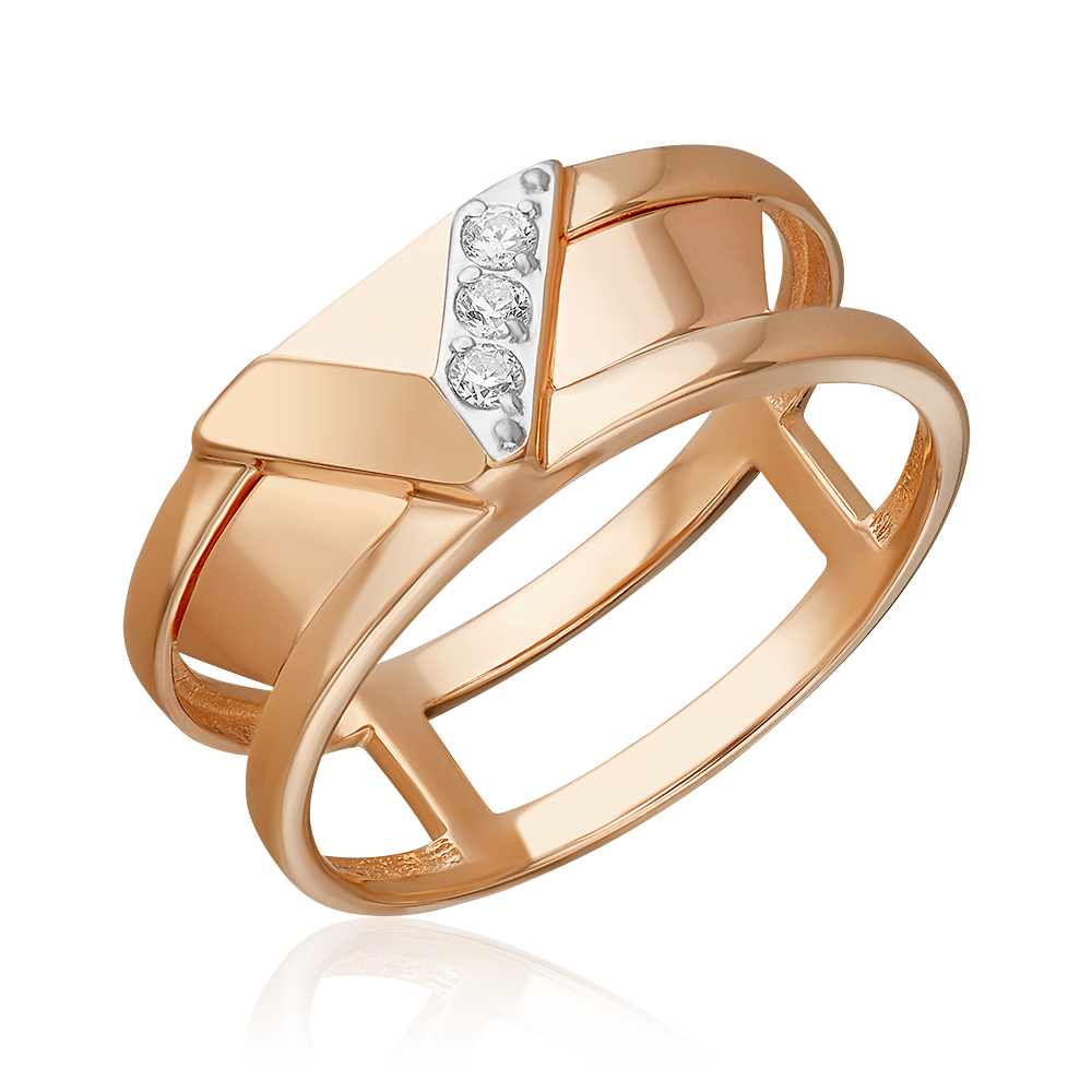 Кольцо из красного золота с фианитами 01-5693-00-401-1110