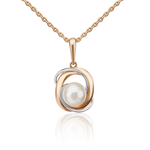 Подвеска из комбинированного золота с жемчугом культивированным 03-3084-00-301-1111-31