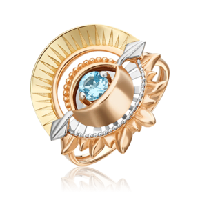 Кольцо «Два солнца» из комбинированного золота с топазом 01-5478-00-201-1140-76