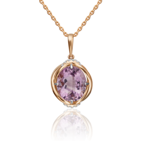 Подвеска из красного золота с аметистом и натуральными топазами white 03-3136-00-225-1110-46