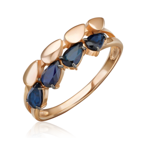 Кольцо из красного золота с сапфирами 01-5842-00-102-1110