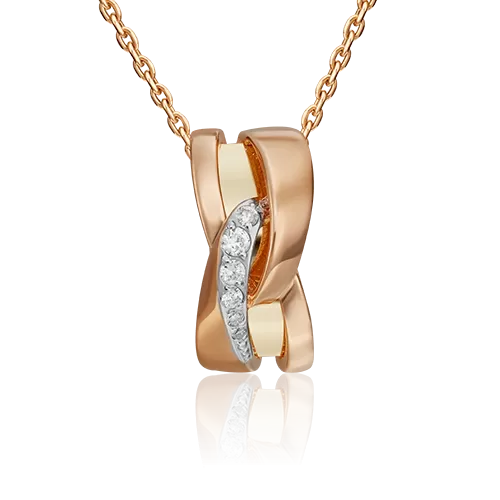 Подвеска из комбинированного золота с фианитами 03-3139-00-401-1113-03