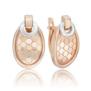 Серьги с английским замком из комбинированного золота 02-5266-00-000-1111