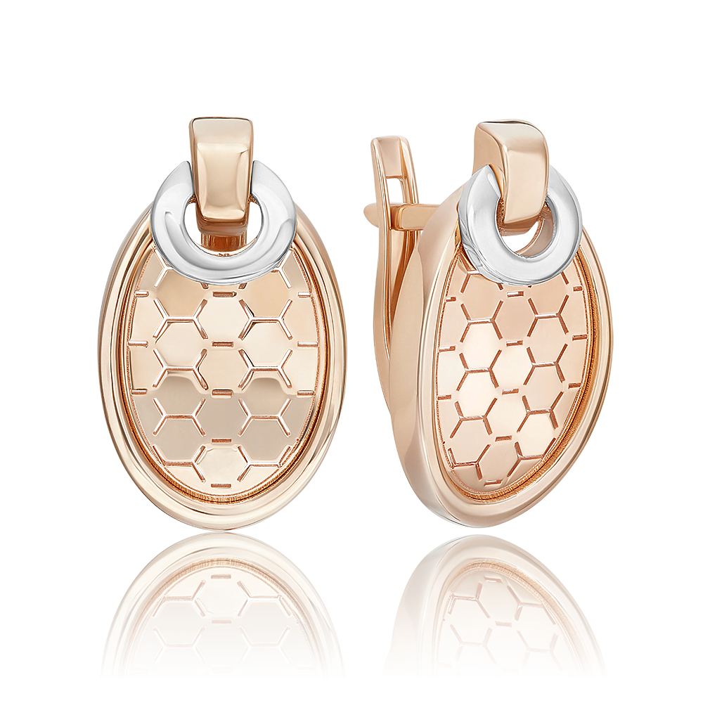 Серьги с английским замком из комбинированного золота 02-5266-00-000-1111