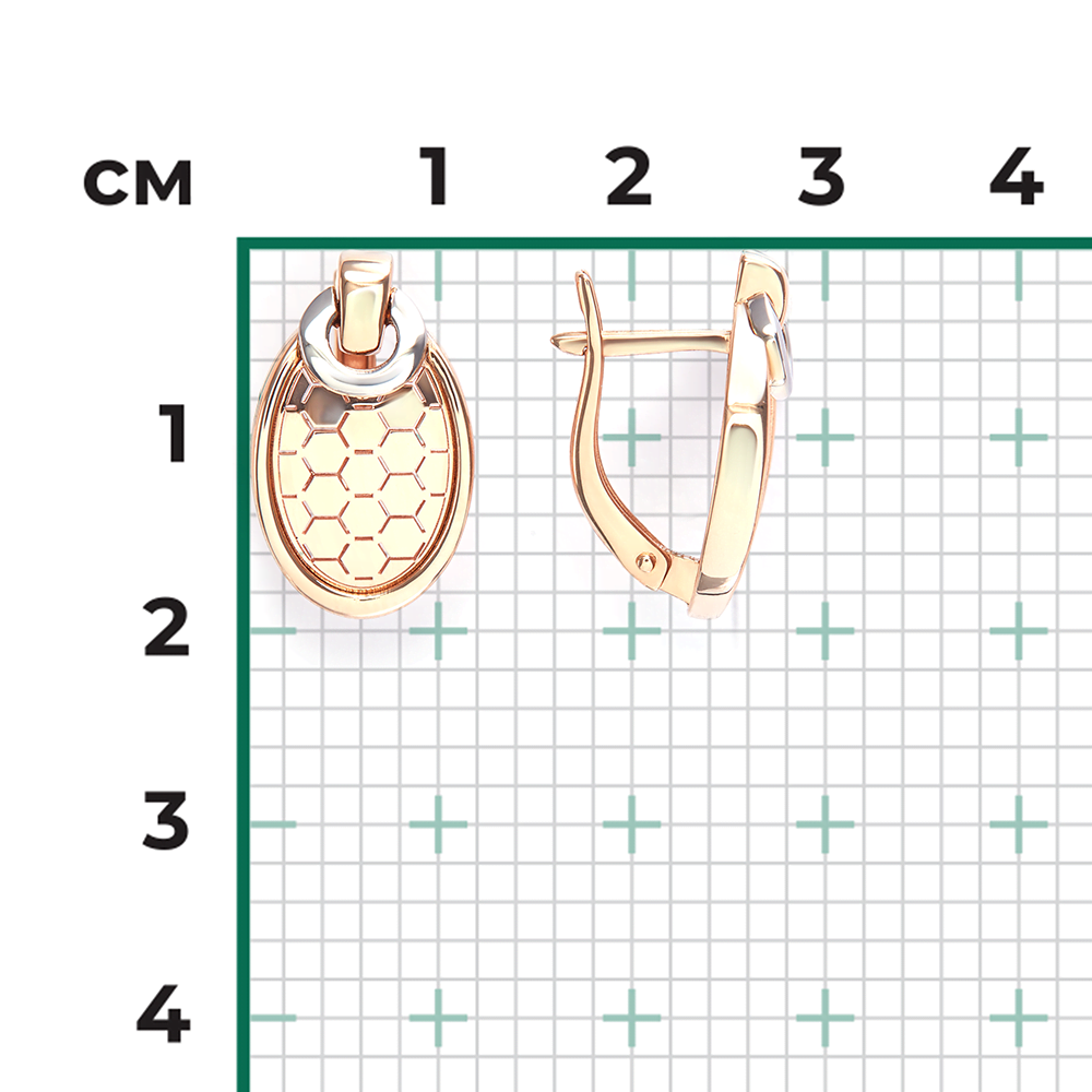 Серьги с английским замком из комбинированного золота 02-5266-00-000-1111