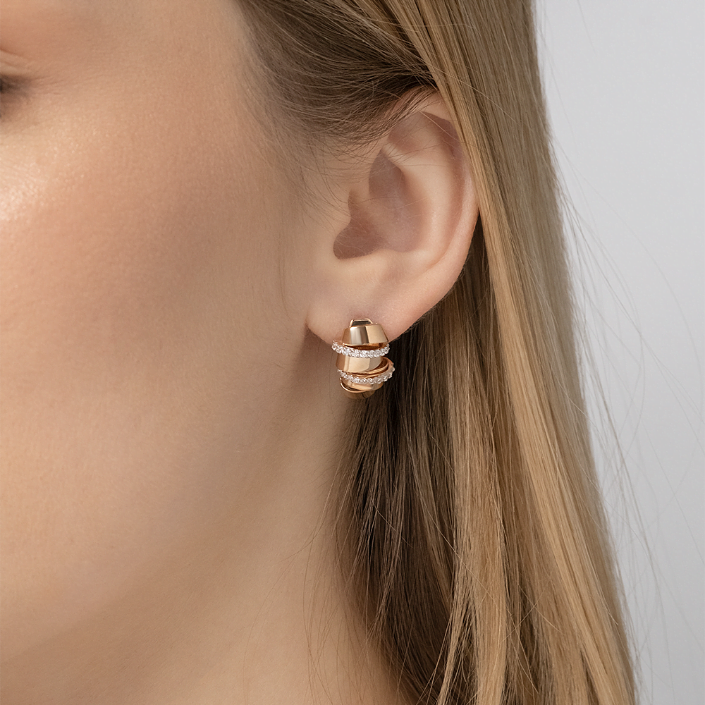 Серьги с английским замком из красного золота с фианитами 02-4586-00-401-1110-48