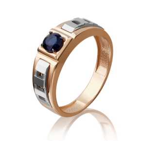 Печатка из комбинированного золота с сапфиром 01-5173-00-102-1111-30