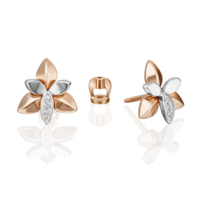 Серьги-пусеты из комбинированного золота с бриллиантами 02-4993-00-101-1111