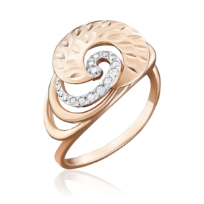 Кольцо из красного золота с фианитами 01-4906-00-401-1110-03