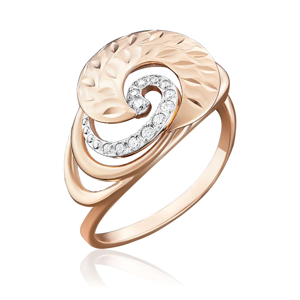 Кольцо из красного золота с фианитами 01-4906-00-401-1110-03