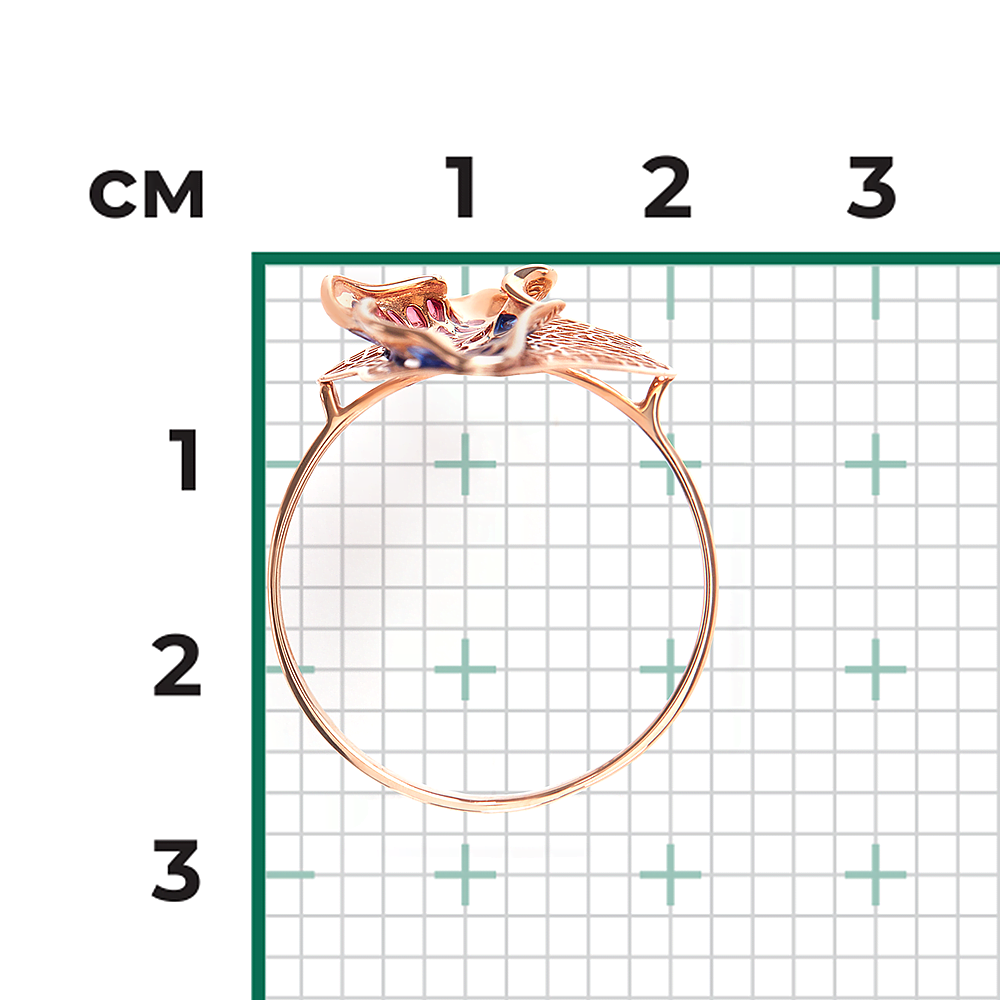 Кольцо из красного золота с эмалью 01-4908-00-000-1110-48