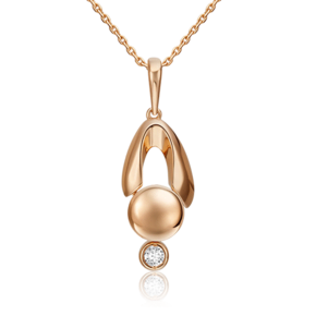 Подвеска «Стильная фантазия» из красного золота с натуральным топазом white 03-3291-00-201-1110