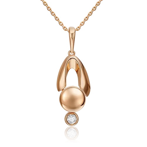 Подвеска «Стильная фантазия» из красного золота с натуральным топазом white 03-3291-00-201-1110