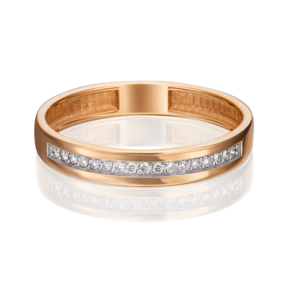 Обручальное кольцо из красного золота с бриллиантами 01-1484-00-101-1110-30