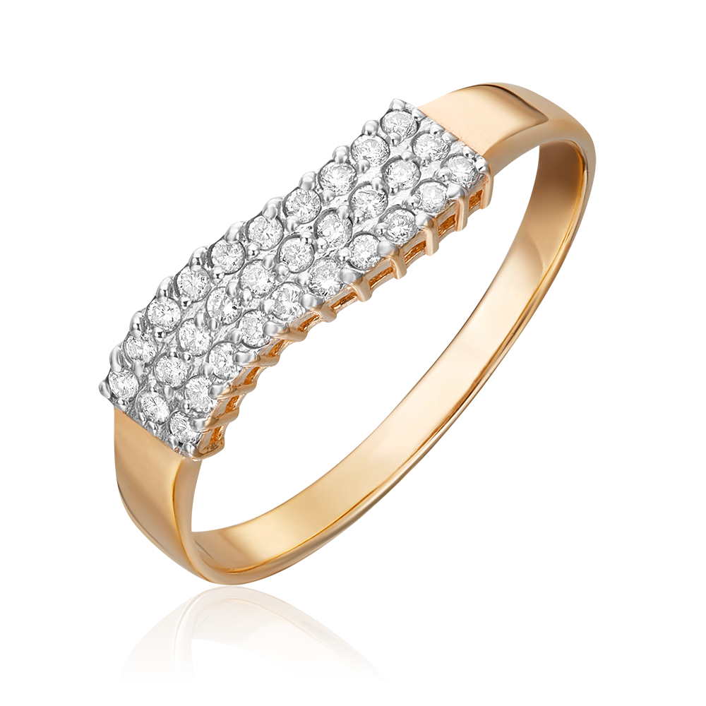 Кольцо из красного золота с бриллиантами 01-1482-00-101-1110-30