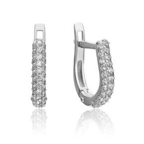 Серьги с английским замком из белого золота с бриллиантами 02-0852-00-101-1120-30