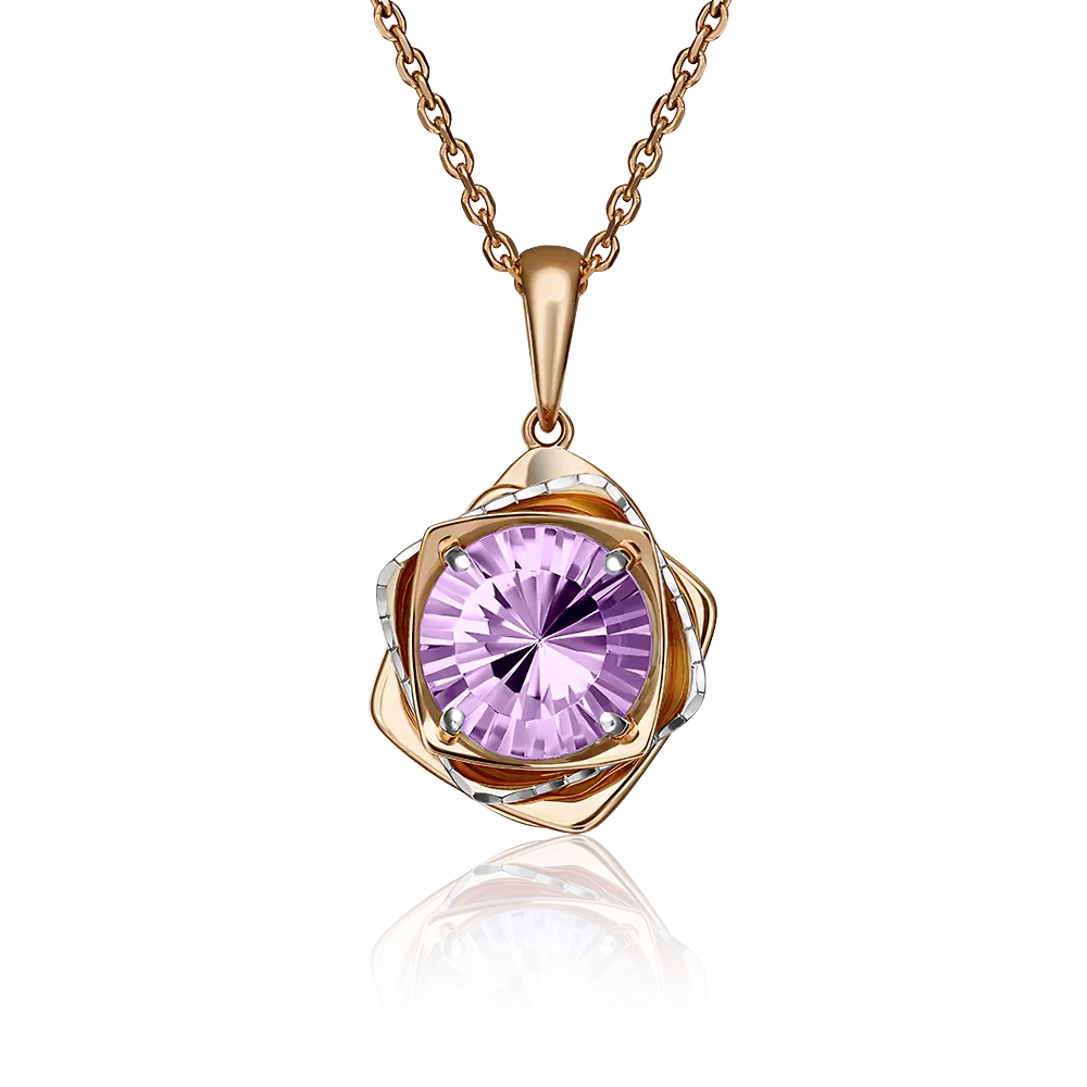 Подвеска из красного золота с аметистом 03-2953-00-203-1110-46
