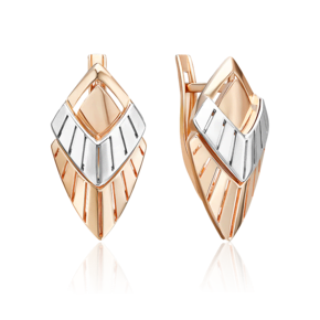 Серьги с английским замком из комбинированного золота 02-5385-00-000-1111