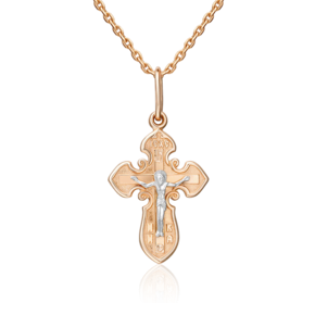 Православный крест из комбинированного золота