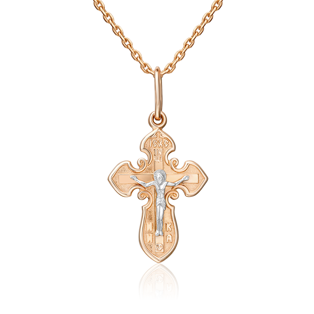 Православный крест из комбинированного золота 03-1700-00-000-1111