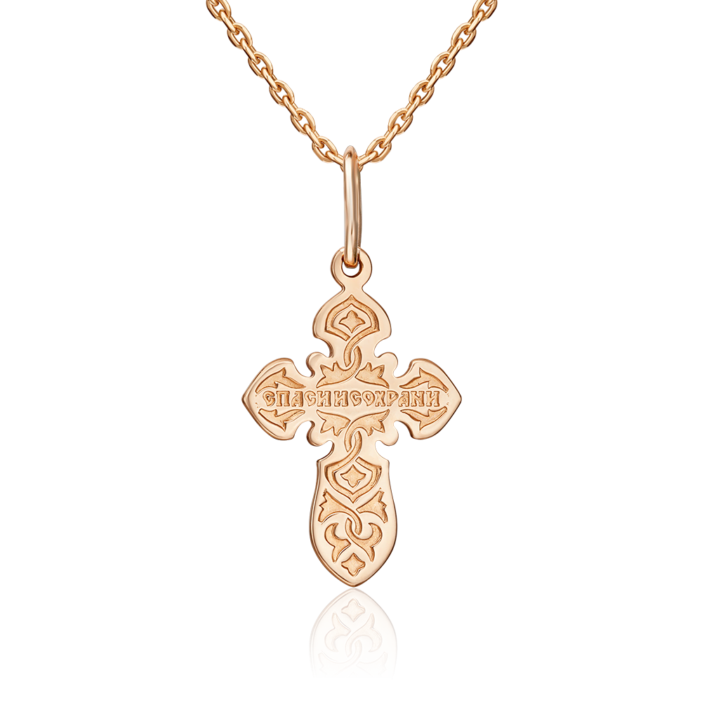 Православный крест из комбинированного золота 03-1700-00-000-1111