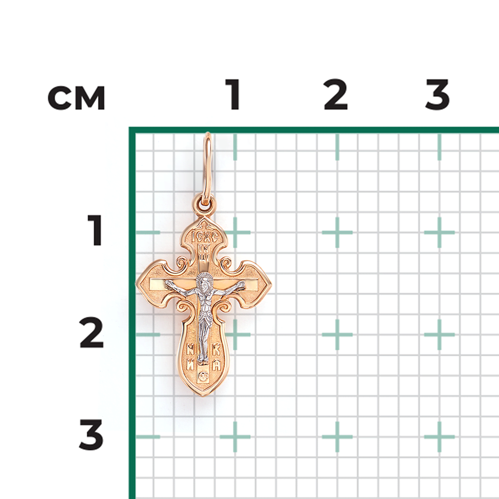Православный крест из комбинированного золота 03-1700-00-000-1111