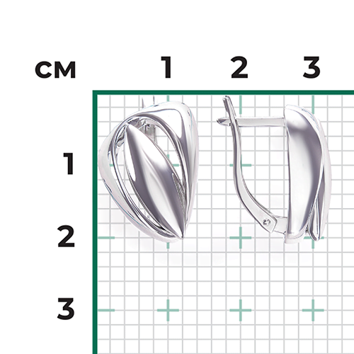 Серьги «Грация» с английским замком из серебра 02-4938-00-000-0200