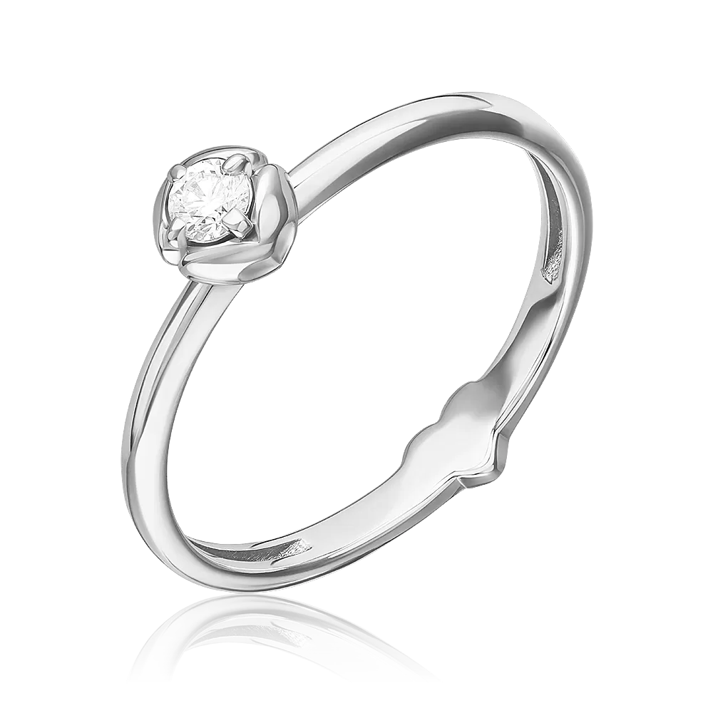 Кольцо из белого золота с бриллиантом 01-5798-00-101-1120