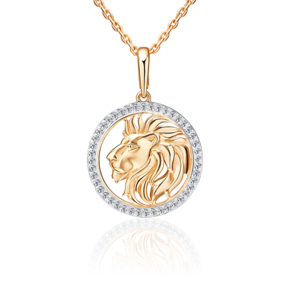 Подвеска «Знак зодиака Лев» из красного золота с фианитами 03-3641-04-401-1110