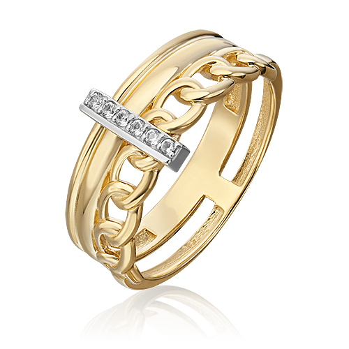 Кольцо «Стильная фантазия» из комбинированного золота с натуральными топазами white 01-5502-00-201-1121