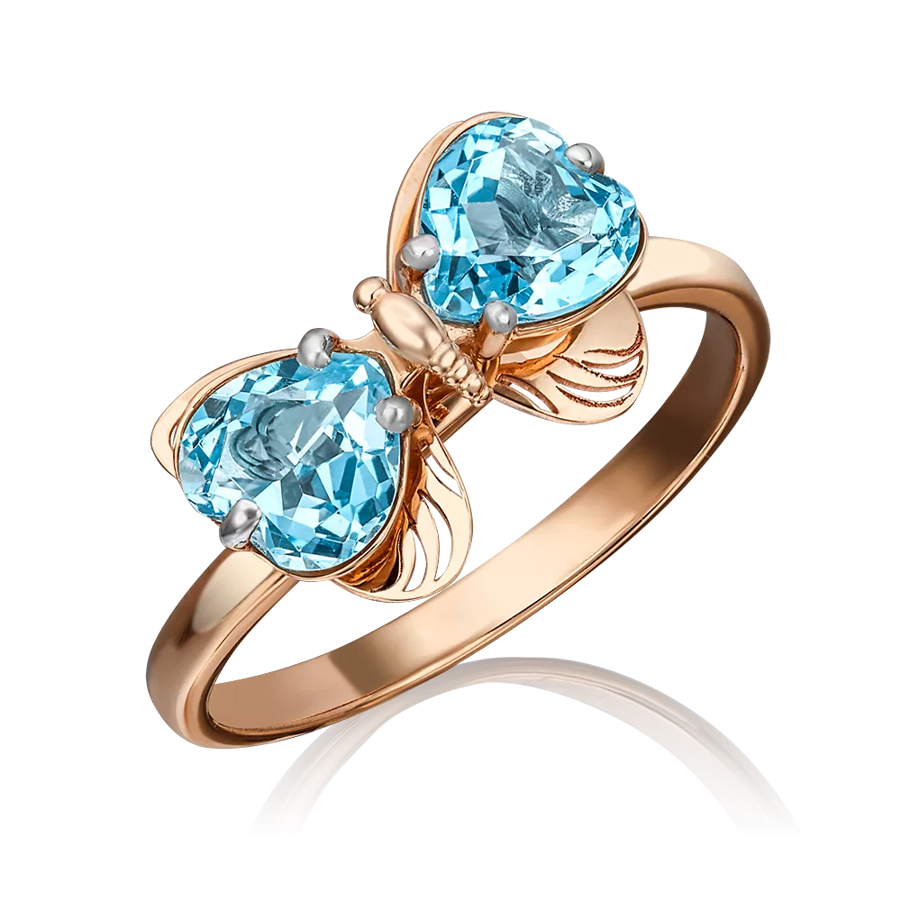 Кольцо «Бабочка» из красного золота с топазами 01-5231-00-201-1110-57