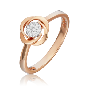 Кольцо из красного золота с бриллиантами 01-5541-00-101-1110-30