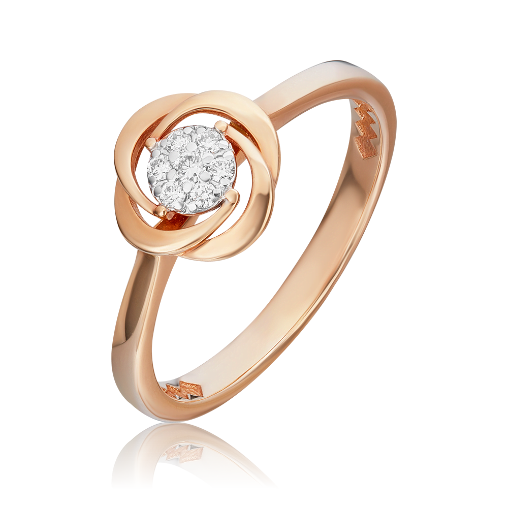 Кольцо из красного золота с бриллиантами 01-5541-00-101-1110-30