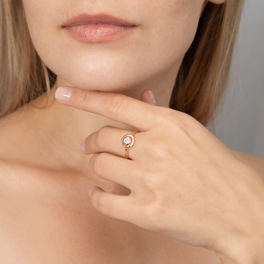 Кольцо из красного золота с бриллиантами 01-5541-00-101-1110-30