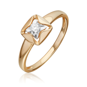 Кольцо из красного золота с бриллиантом 01-5851-00-101-1110