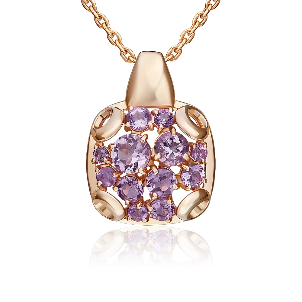 Подвеска из красного золота с аметистами 03-3567-00-203-1110